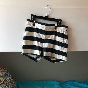 Banana Republic black and white striped shorts